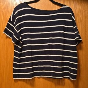 Eileen Fisher Black and White Striped Tee